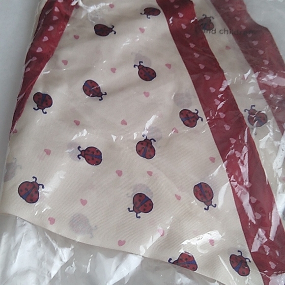 Coach 662 Ladybug Print Silk Diamond Scarf, Chalk/Red - Picture 3 of 6